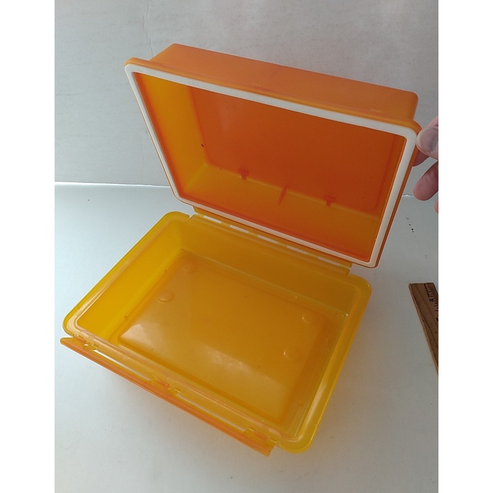 Vintage IBM Plastic Box Computer Storage Orange Rare - Picture 12 of 15